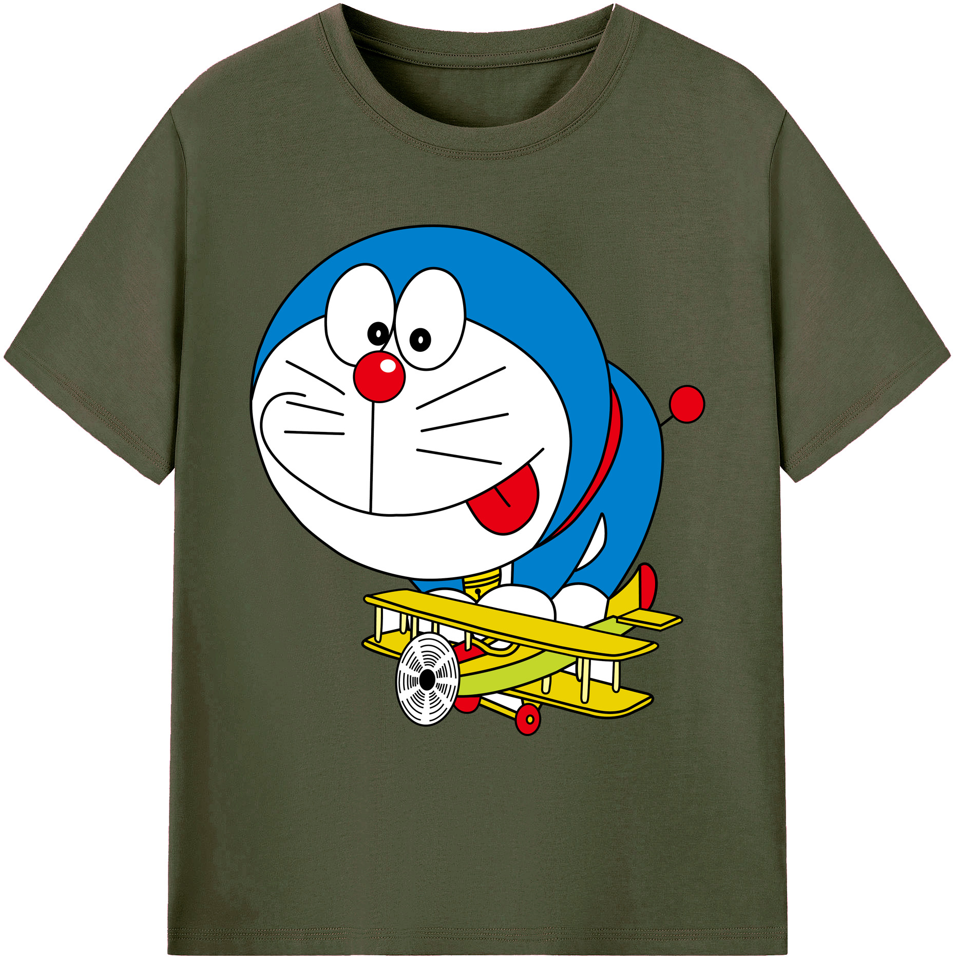（画像用） ドラえもん Doraemon 綿100％ メンズ半袖Tシャツ｜肌触りやわらか＆通気性
